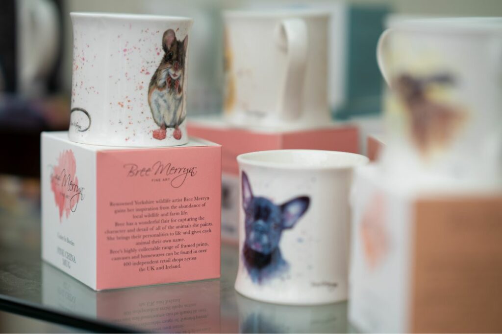 Mugs and homeware at Hilltop Garden Centre Essex