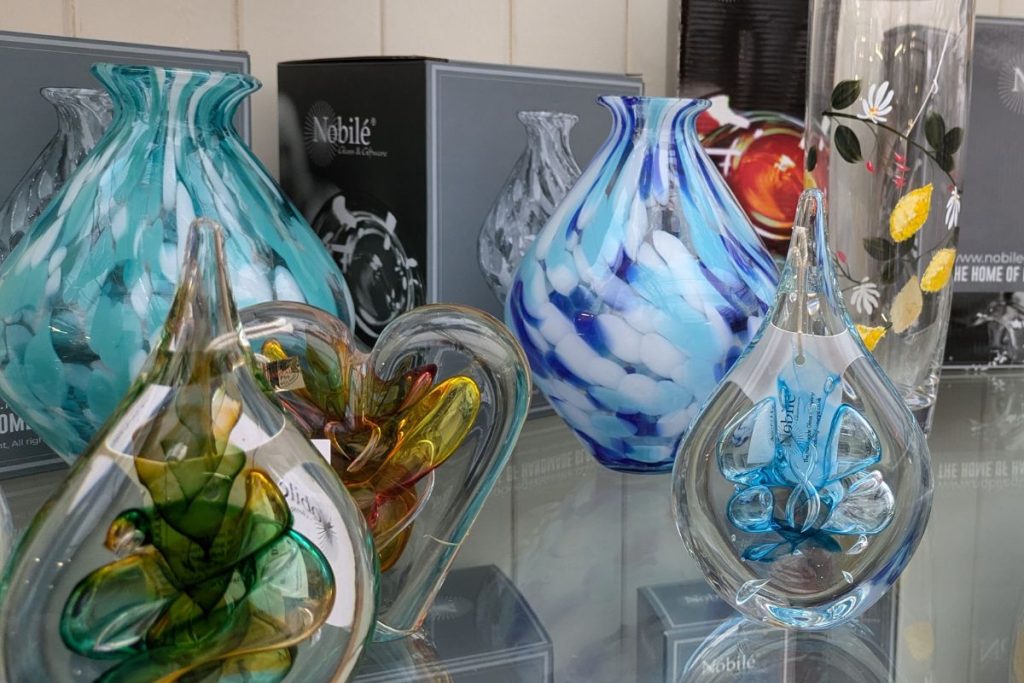 Ornamental glassware Christmas gifts at Hilltop Garden Centre Clacton