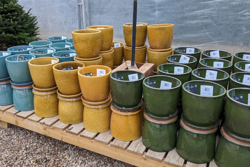 Outdoor/Indoor pots at Hilltop Garden Centre Clacton