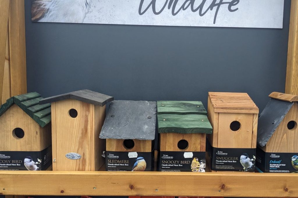 Bird Boxes at Hilltop Garden Centre Essex