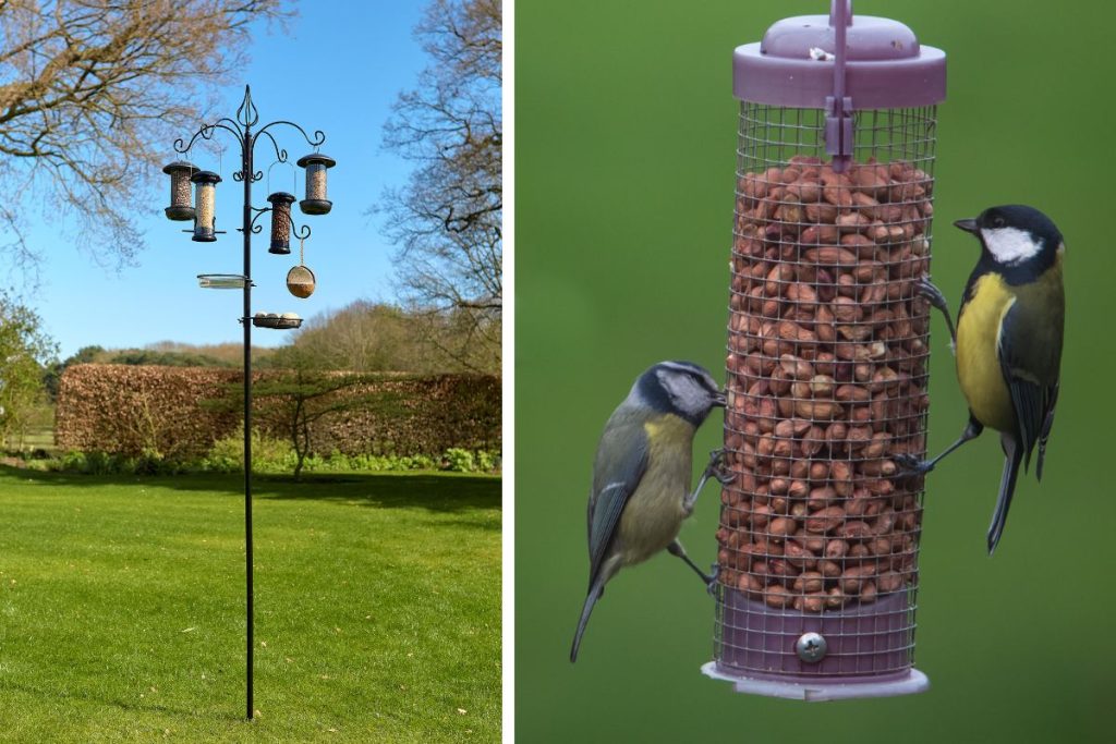 Bird Feeding Station at Hilltop Garden Centre Essex