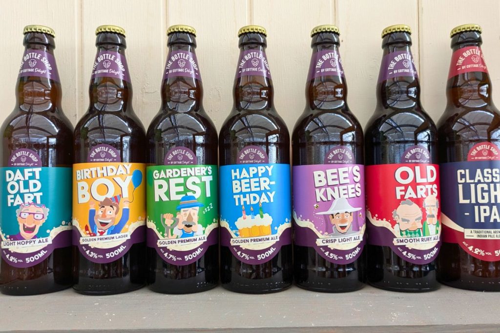 Bottled beer at Hilltop Garden Centre Essex